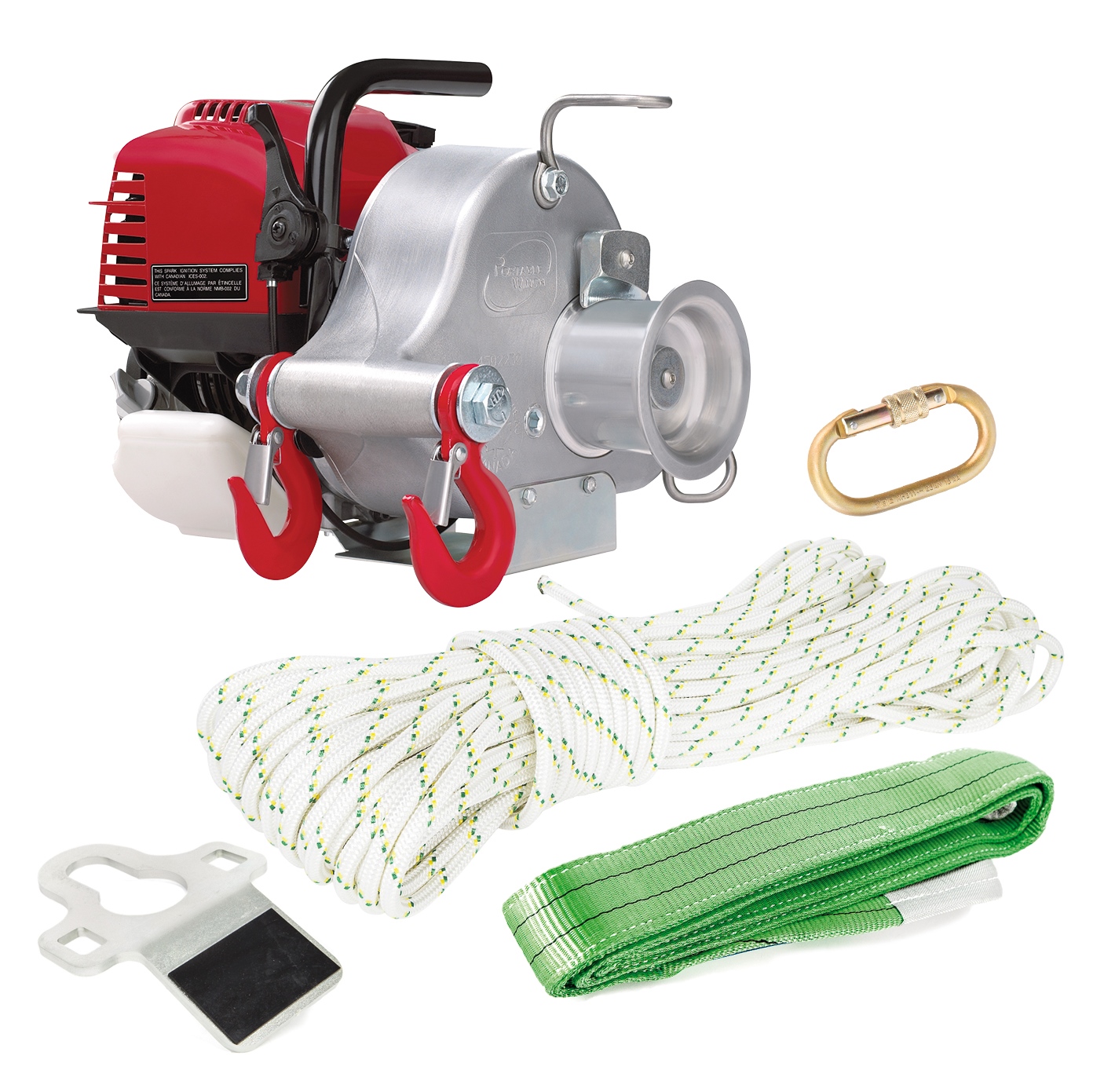 1,550-Lb Portable Winch Gas-Powered Capstan Winch Model Number PCW3000 Pulling Capacity 1.34 Honda GX-35 Engine 
