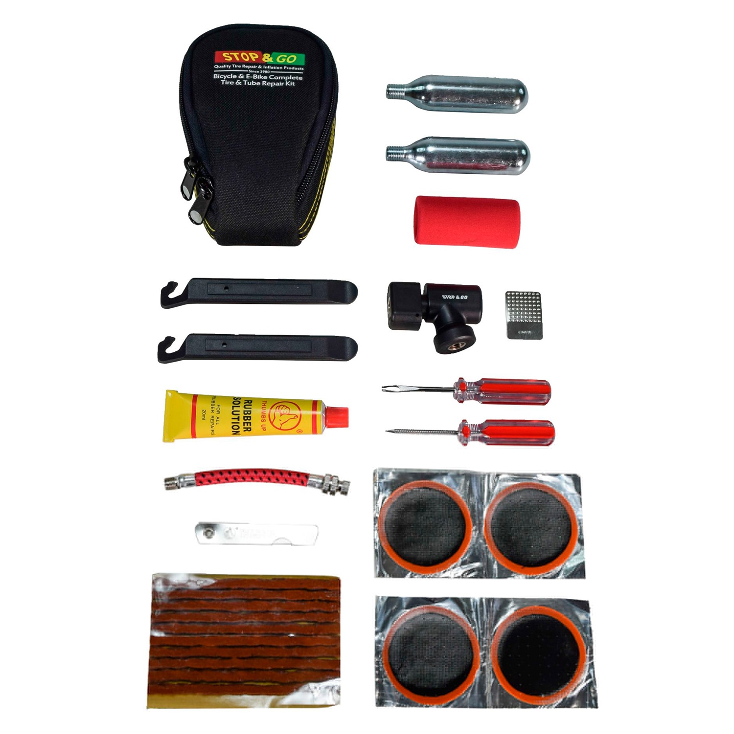 Stop & Go 100 Bicycle Repair & Inflation Kit for Tubeless and Tube-Typ