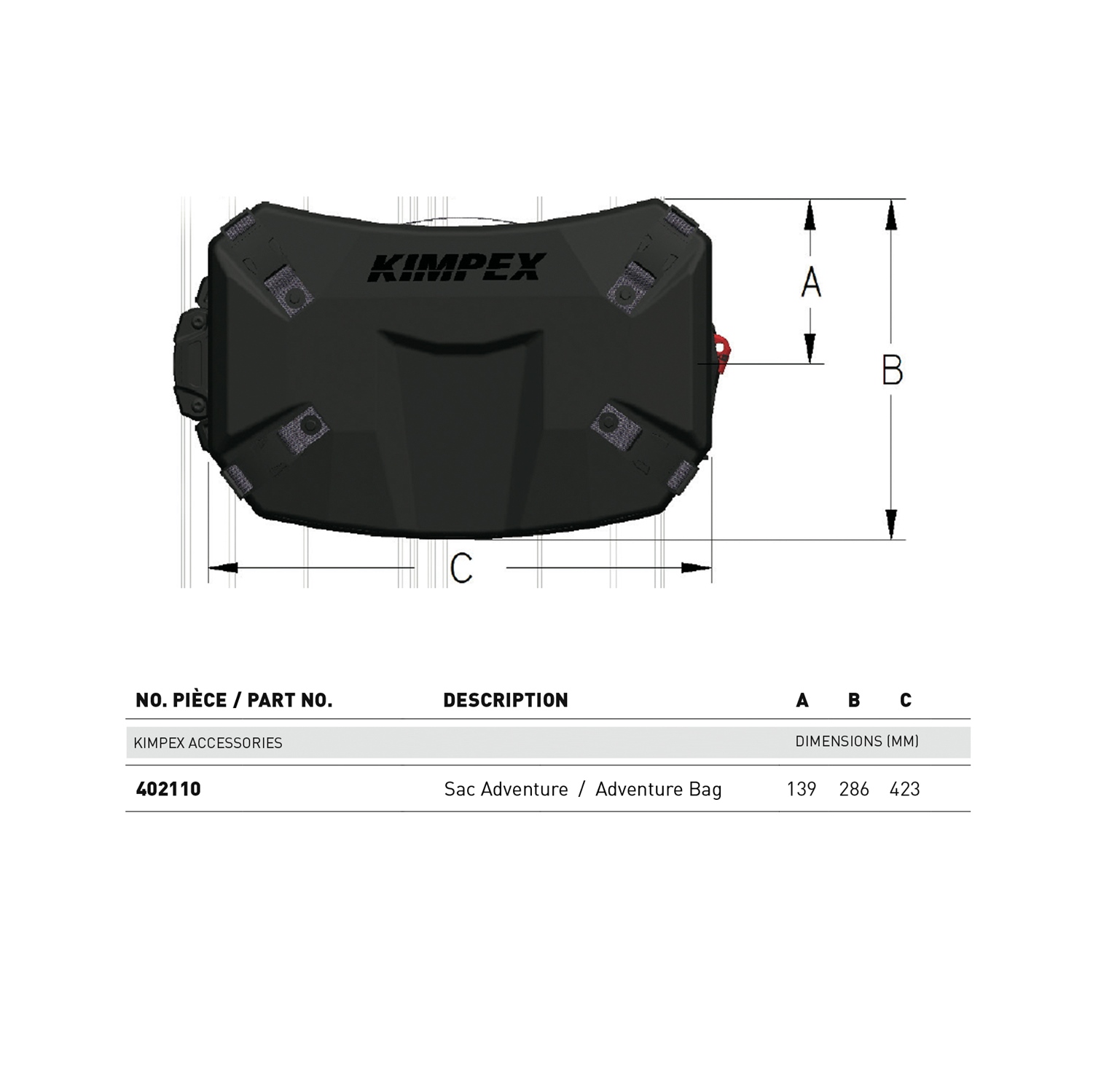 KIMPEX-CONNECT Kimpex Connect Adventure Tunnel Bag