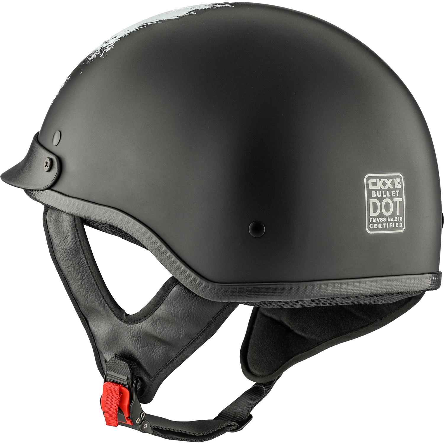 bullet motorcycle helmet Hot Leathers HLD1042 Gloss Black 'Warrior Bullet' Advanced DOT Skull H Face Helmet Bullet Helmet Design