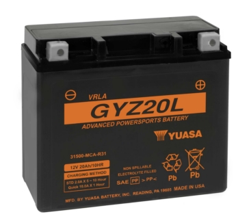 Yuasa Battery Maintenance Free AGM High Performance GYZ20L