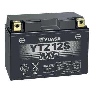 Yuasa Battery Maintenance Free AGM Factory Activated YTZ12S