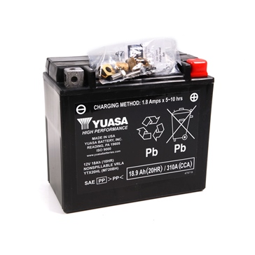 Yuasa Batteries AGM sans entretien activée à l'usine YTX20HL-F/A