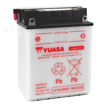 Yuasa High Performance Conventional (AGM) Batteries YB14A-A1