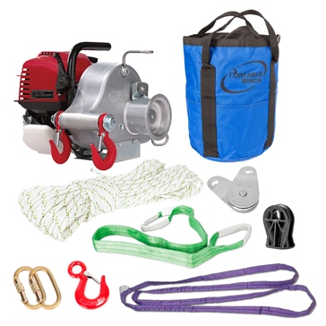 Portable Winch GX35 Gas-Powered Winch with Accessories