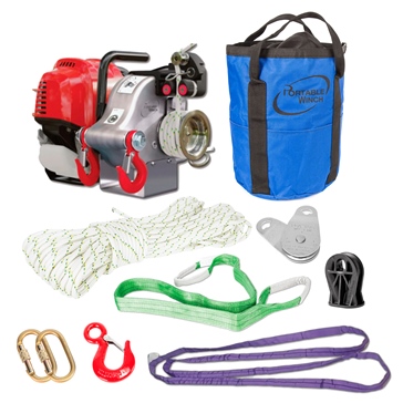 Portable Winch GX50 Gas-Powered Winch with Accessories