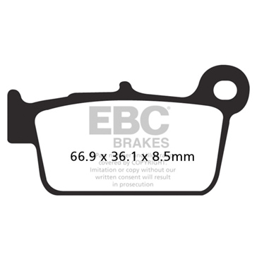 EBC  Plaquette de frein en métal fritté Série «R» - Longue durée Métal fritté - Arrière gauche, Arrière droit