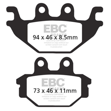 EBC  V-Pad Brake Pad Semi Metallic - Front left, Front right