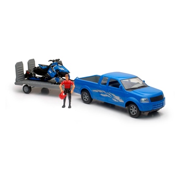 New Ray Toys Pick Up Scale Model with Polaris Snowmobile