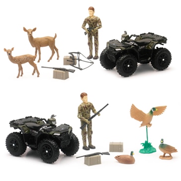New Ray Toys Wildlife Hunter with Polaris Sportsman ATV Scale Model