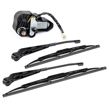 Kit Moteur Essuie-glace 12V Pour UTV Avec Pompe Lave-glace - Compatible RZR 570-1000, Mule, Teryx, Gator - Pare-brise Plat - 2