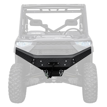 Super ATV Winch Ready Bumper Front - Steel, Diamond texture - Fits Polaris