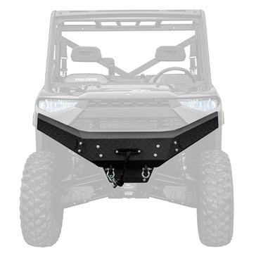 Super ATV Winch Ready Bumper Front - Steel, Diamond texture - Fits Polaris