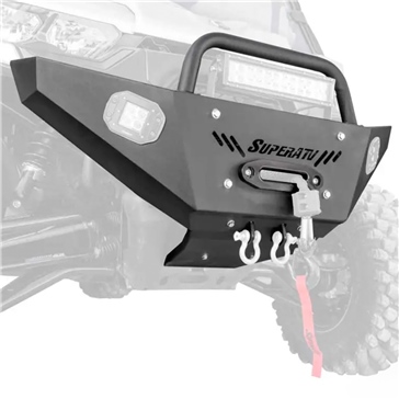 Super ATV Winch Ready Bumper with Light Bar Front - Steel - Fits Can-am