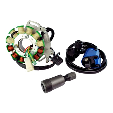 Kimpex HD Stator 100 W, External Ignition Coil, and Flywheel Puller Kit Fits Yamaha - 345459