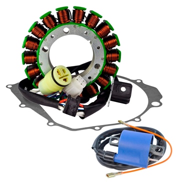 Kimpex HD Stator, External Ignition Coil and Crankcase Cover Gasket Kit Fits Yamaha - 345470