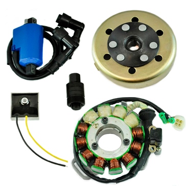 Kimpex HD Stator 200W, Regulator, Ignition Coil, Flywheel and Puller Kit Fits Yamaha - 345532