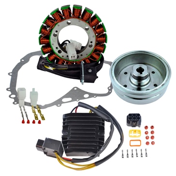 Kimpex HD Stator, Mosfet Regulator, Improved Magneto Flywheel and Crankcase Cover Gasket Kit Fits Suzuki - 345552
