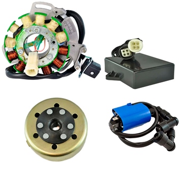 Kimpex HD Stator with Back Plate, PeakRPM CDI box, External Ignition Coil and Flywheel Kit Fits Yamaha - 345554