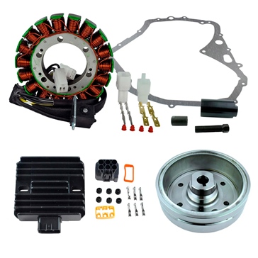 Kimpex HD Stator, Regulator, Improved Magneto Flywheel, Crankcase Cover Gasket Kit and Puller Fits Suzuki - 345572