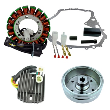 Kimpex HD Stator, Regulator, Improved Magneto Flywheel, Crankcase Cover Gasket Kit and Puller Fits Arctic cat - 345579