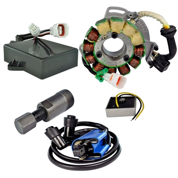 Kimpex HD Stator 200W, Regulator, CDI Box, Ignition Coil and Flywheel Puller Kit Fits Yamaha - 345586