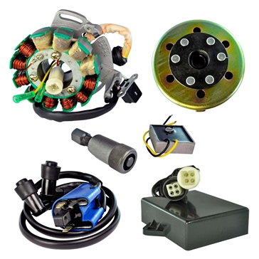 Kimpex HD Stator 200W, Regulator, CDI Box, Ignition Coil, Flywheel and Puller Kit Fits Yamaha - 345595