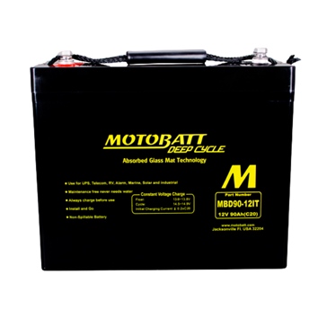 Motobatt Batterie AGM à décharge profonde - Groupe 24 MBD90-12IT