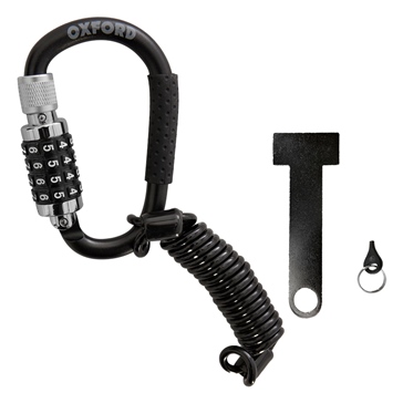 Oxford Products Cadenas mousqueton à combinaison pour casque LidLock