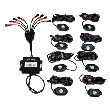 Quake LED Lumières RVB Accent Rock avec contrôleur Quad-Lock