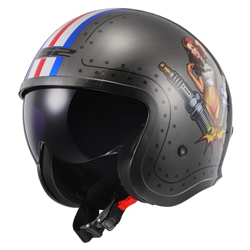 LS2 Spitfire Open-Face Helmet Spark