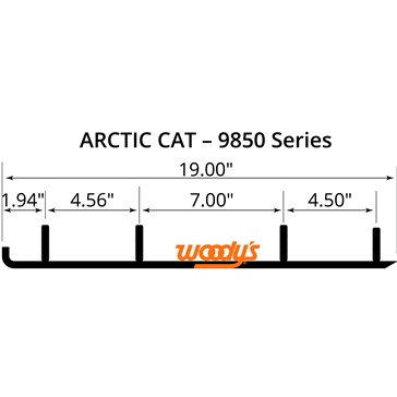 WOODYS Extender Trail III Carbide Runner Blowmold - Fits Arctic cat