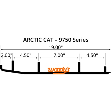 WOODYS Trail Blazer IV Carbide Runner Plastic Mach Ski - Fits Arctic cat