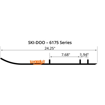 WOODYS Carbide Runner Steel Ski - Fits Ski-doo