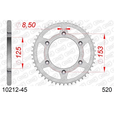 AFAM Steel Rear Sprocket - Standard 520 - Rear