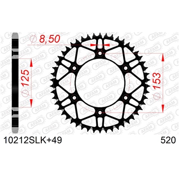 AFAM Steel Rear Sprocket - Self-Cleaning 520 - Rear
