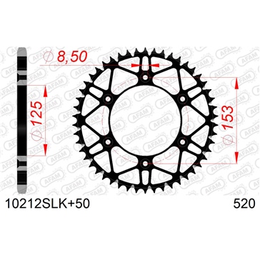 AFAM Steel Rear Sprocket - Self-Cleaning 520 - Rear