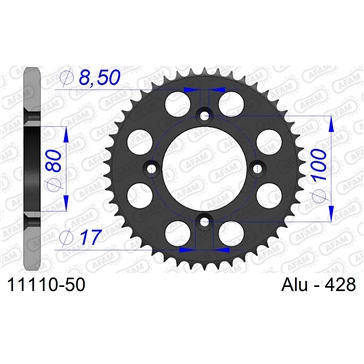 AFAM Aluminum Rear sprocket - Standard 428 - Rear