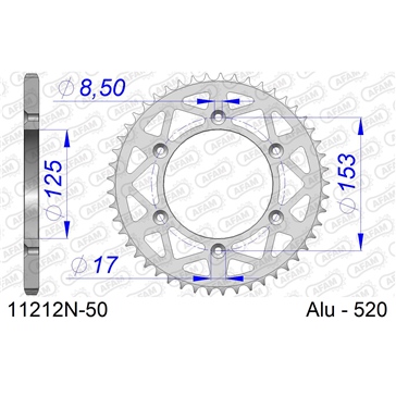 AFAM Aluminum Rear sprocket - Standard 520 - Rear