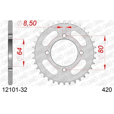 AFAM Steel Rear Sprocket - Standard 420 - Rear