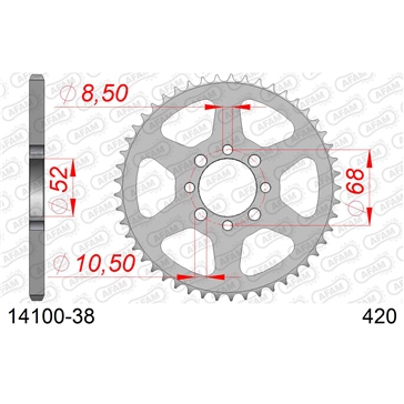AFAM Steel Rear Sprocket - Standard 420 - Rear
