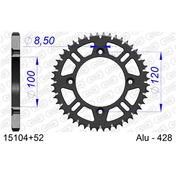 AFAM Aluminum Rear sprocket - Self-Cleaning 428 - Rear