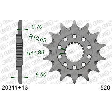 AFAM Front Sprocket - Self-Cleaning 520 - Front