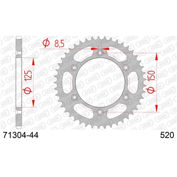 AFAM Steel Rear Sprocket - Standard 520 - Rear