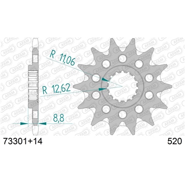 AFAM Front Sprocket - Self-Cleaning 520 - Front