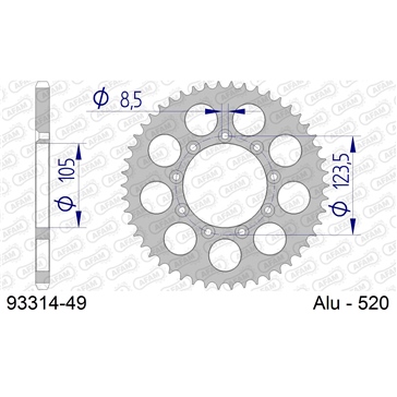 AFAM Aluminum Rear sprocket - Standard 520 - Rear