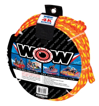 WOW Corde de remorquage de sport nautique 4K, 60' Corde de remorquage
