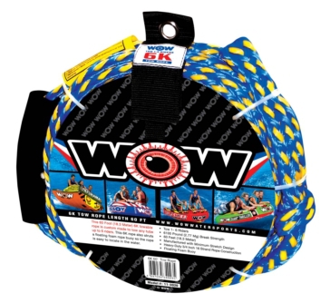 WOW Corde de remorquage de sport nautique 6K, 60' Corde de remorquage