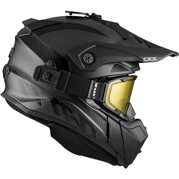 CKX Titan Original Carbon Helmet - Trail and Backcountry Solid - Included 210° Goggles
