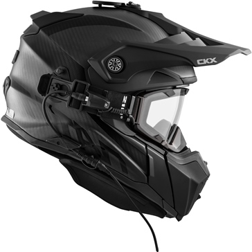 CKX Casque Titan Original Carbone électrique combo - Sentier et hors-piste Solid - Lunette 210° incluse